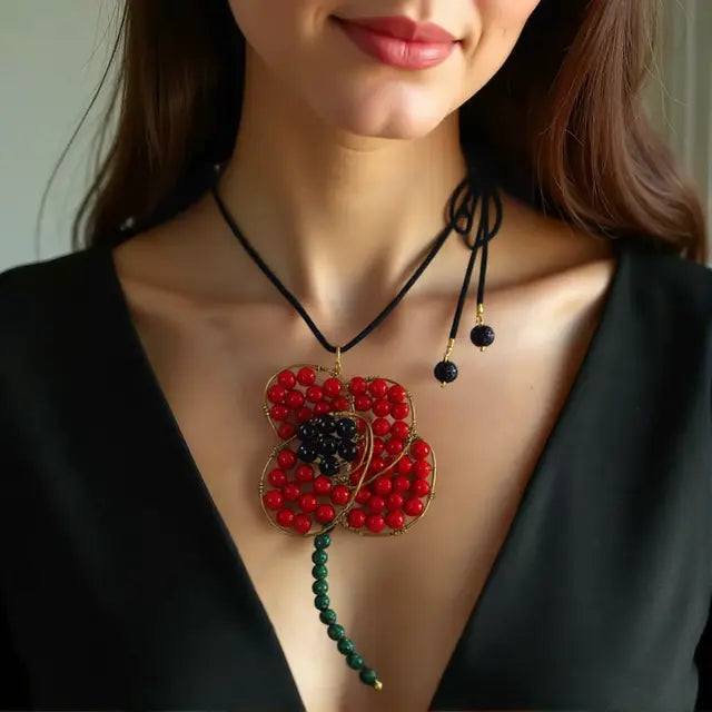 Unikatni nakit/Cvijet mak/UN4