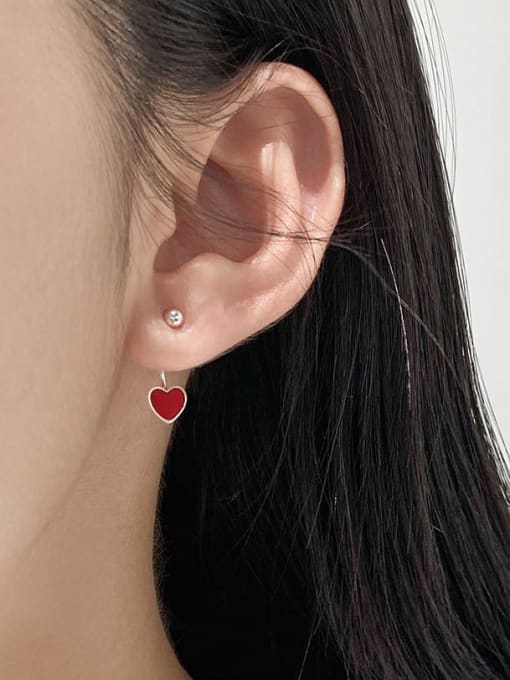 Naušnice crveno srce/E6
