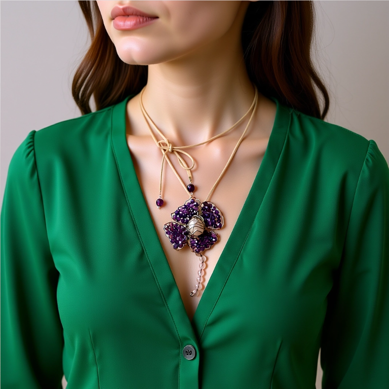 Unikatni nakit/Ljubičasti cvijet/UN6