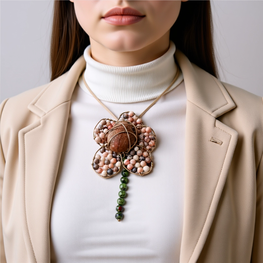 Unikatni nakit/Rozi cvijet/UN9