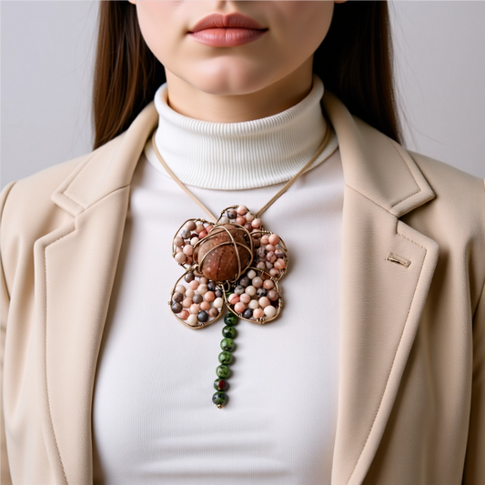 Unikatni nakit/Rozi cvijet/UN9