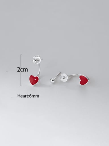 Naušnice crveno srce/E6